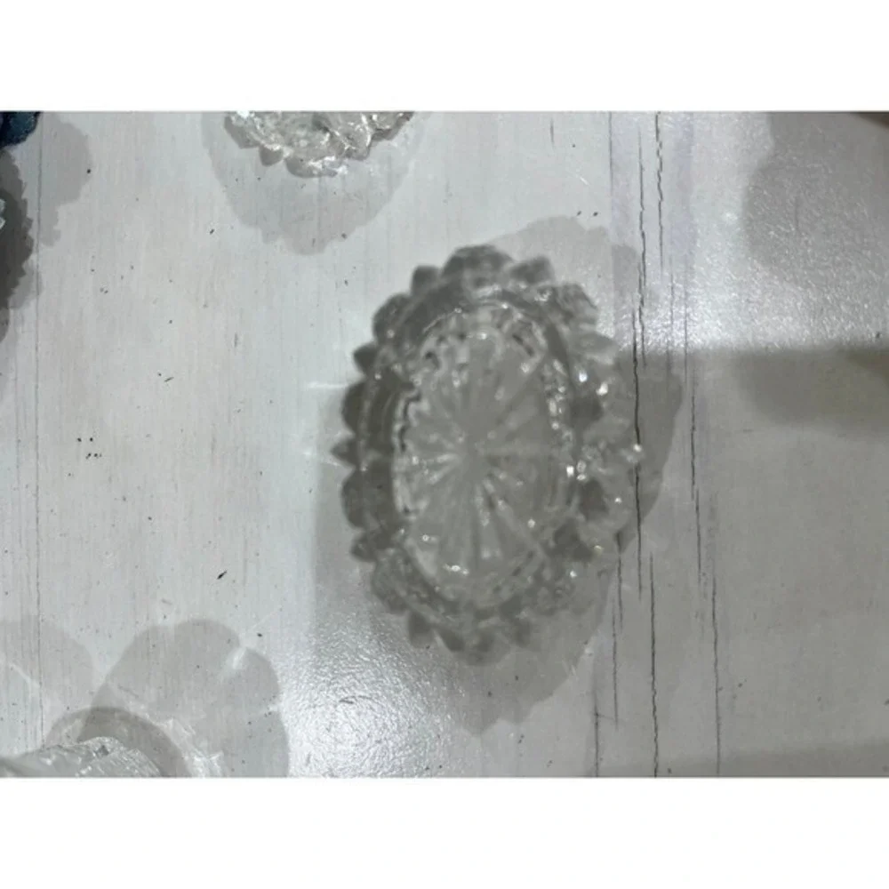 Vintage oval Glass Salt Cellar bundle of‎ 5 Open Salt cellars